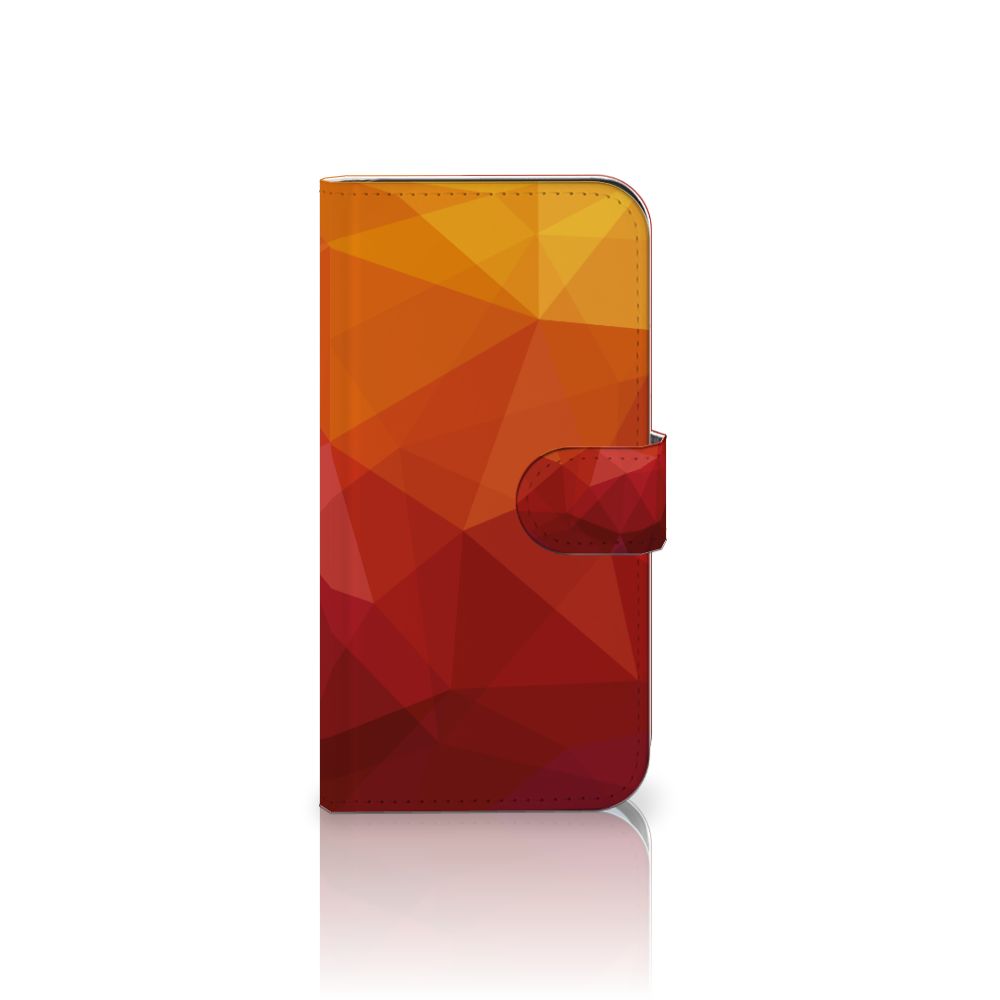 Samsung Galaxy S25 Book Case Polygon Red voorkant design abstracte kleuren