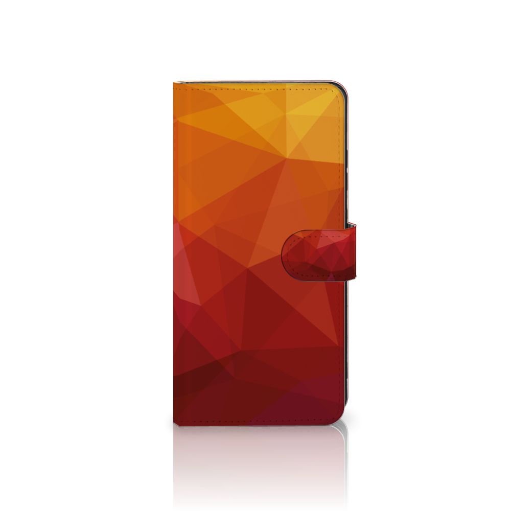 Samsung Galaxy S25 Ultra Book Case Polygon Red abstract design voorkant