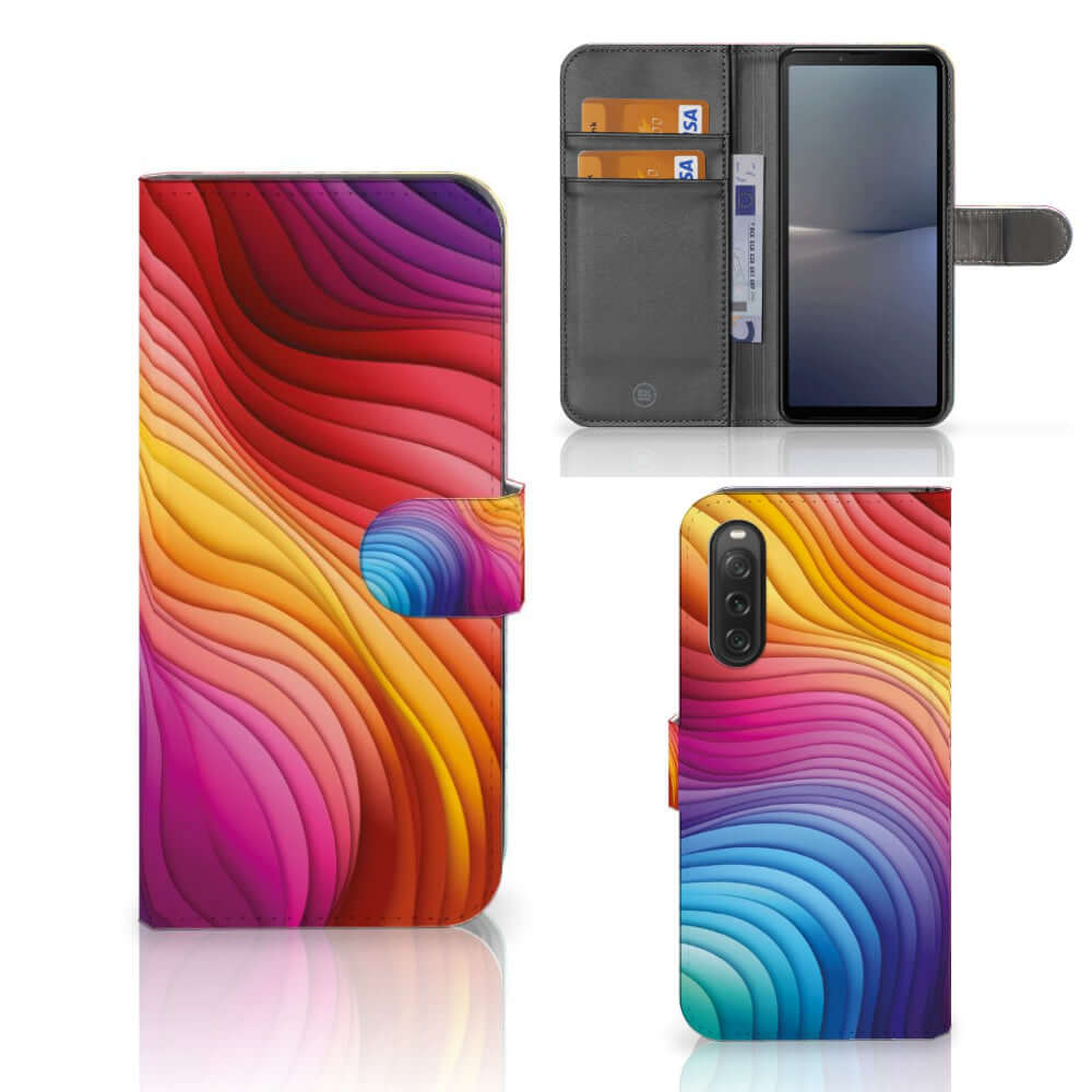 Sony Xperia 10 V Book Case Regenboog design aanzicht
