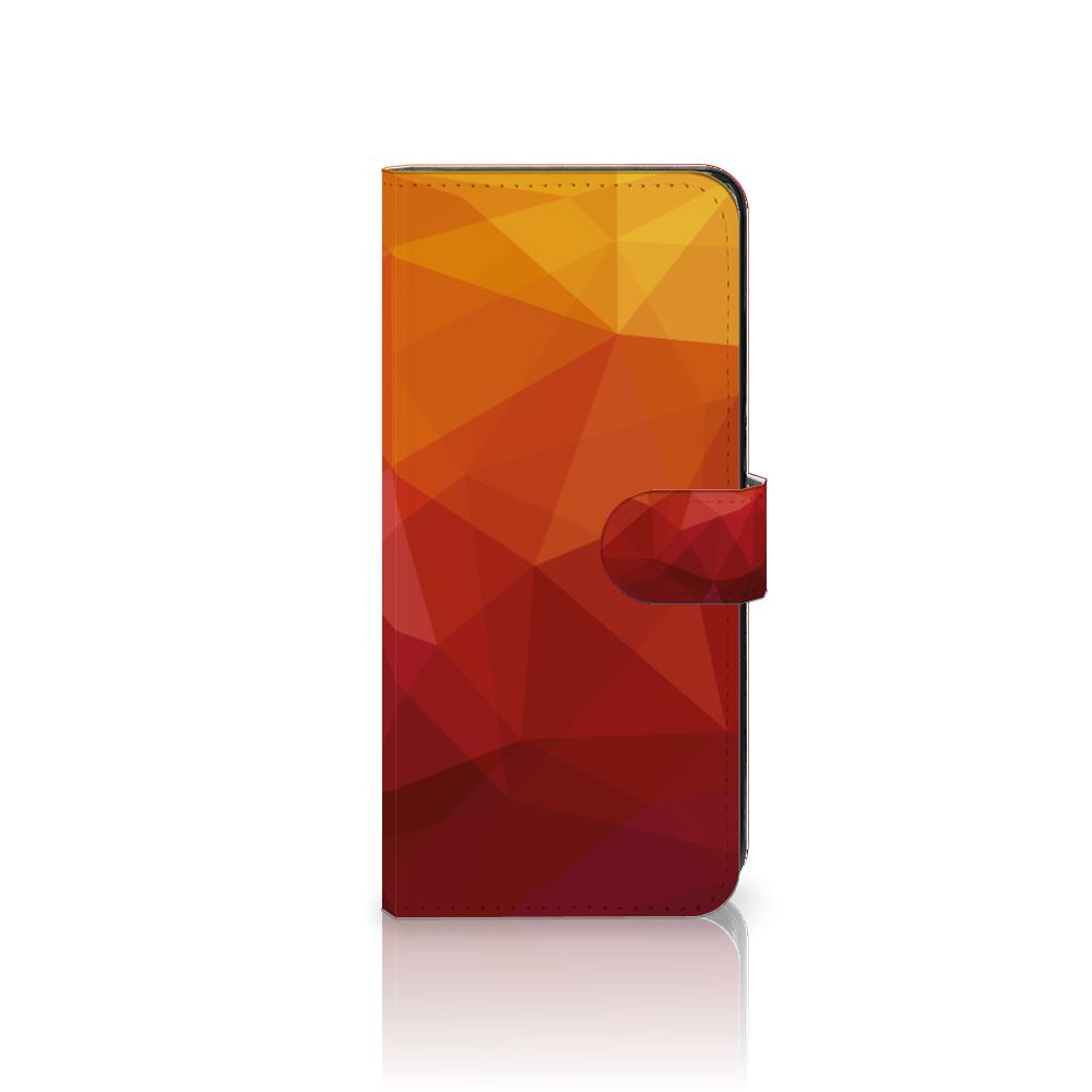 Book Case voor Xiaomi Redmi Note 12 4G Polygon Red abstract ontwerp voorzijde