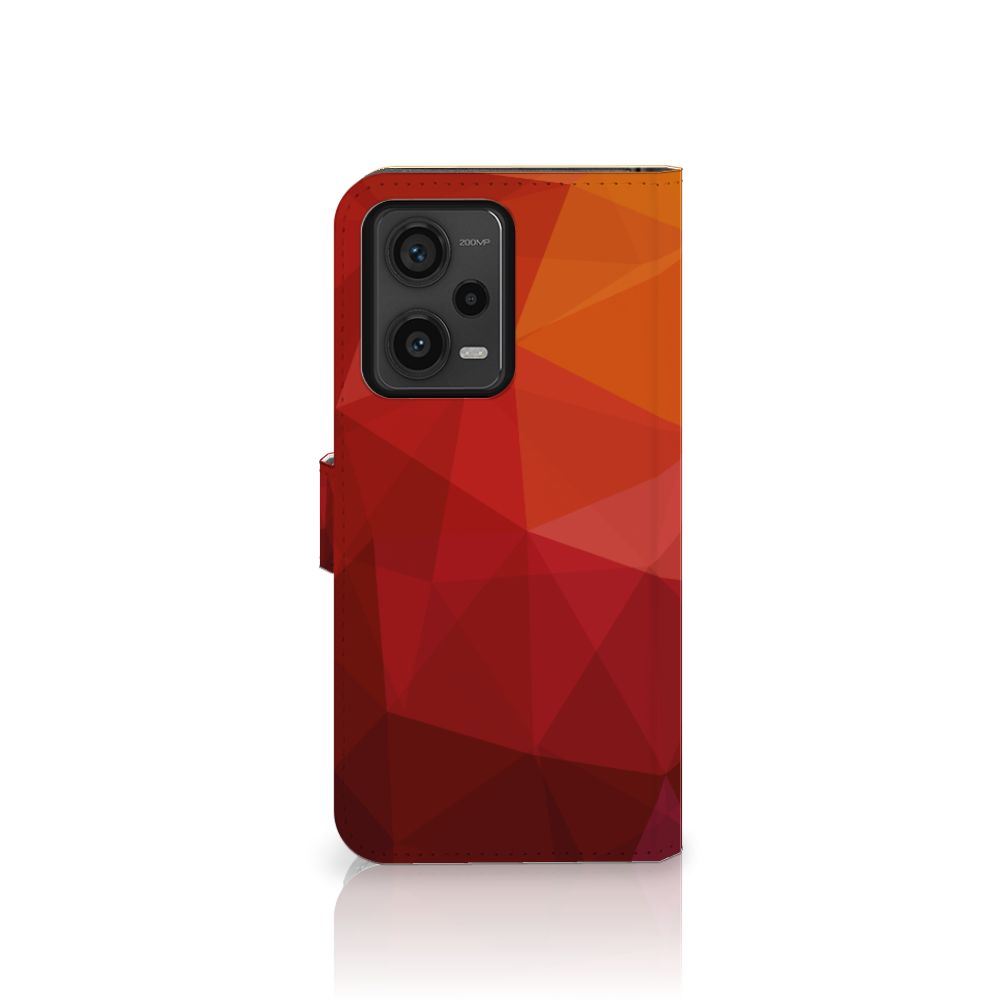 Xiaomi Redmi Note 12 Pro Plus Book Case Polygon Red voorkant