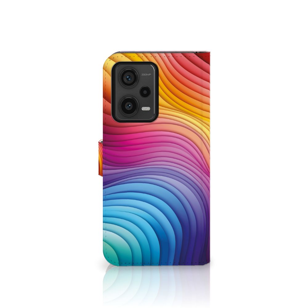 Xiaomi Redmi Note 12 Pro Plus Book Case Regenboog voorkant kleuren