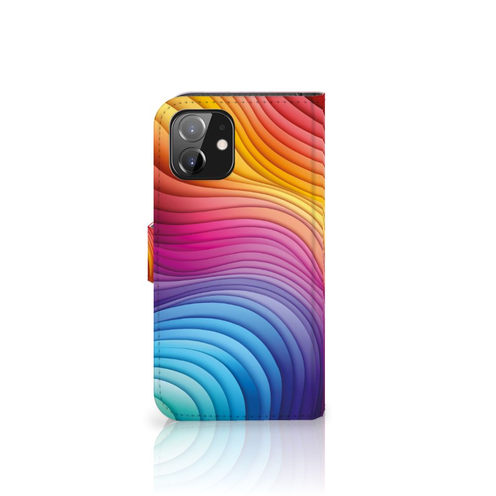 iPhone 12 12 Pro Book Case voor iPhone 12 12 Pro (6.1") Regenboog voorkant