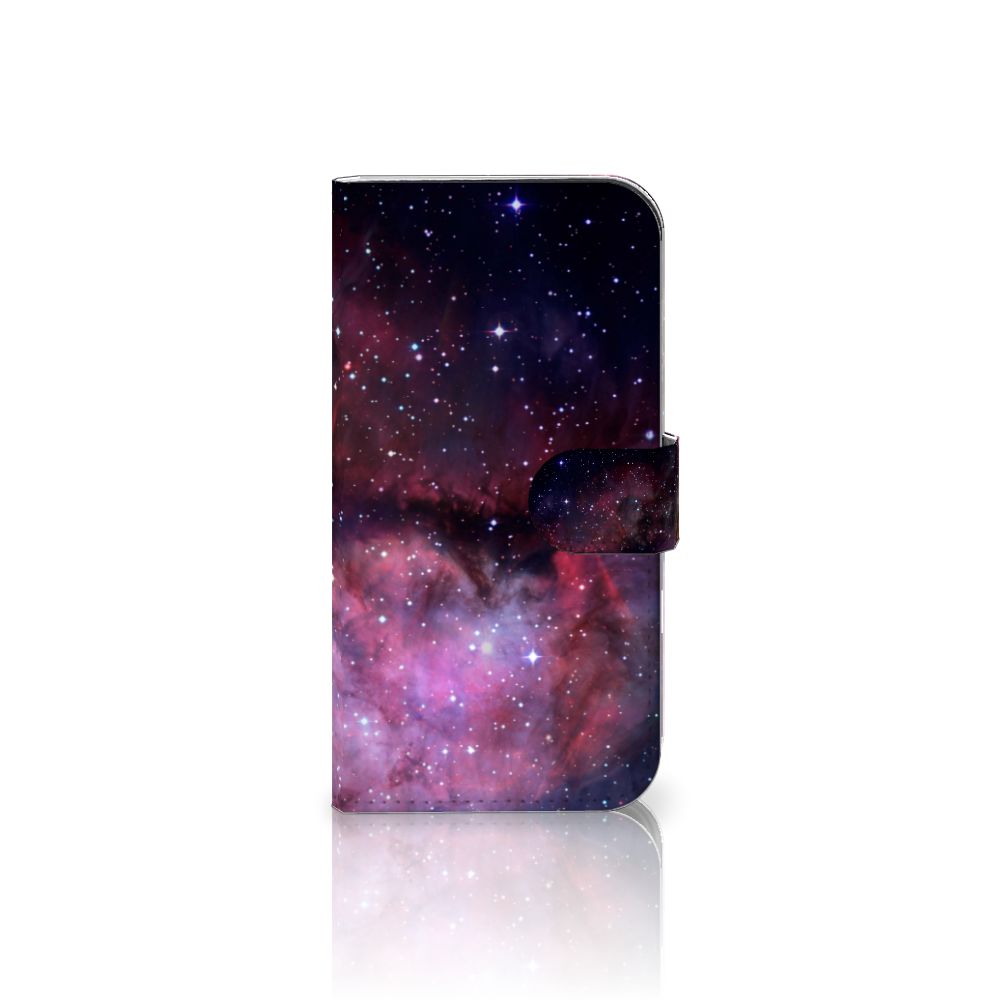 Book Case voor iPhone 16 Galaxy hoesje galaxy design voorkant