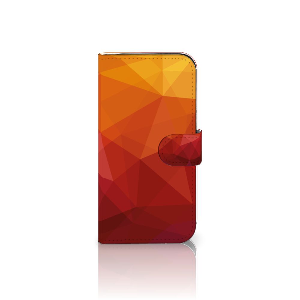 Book Case voor iPhone 16 Pro Polygon Red abstract geometrisch design voorkant