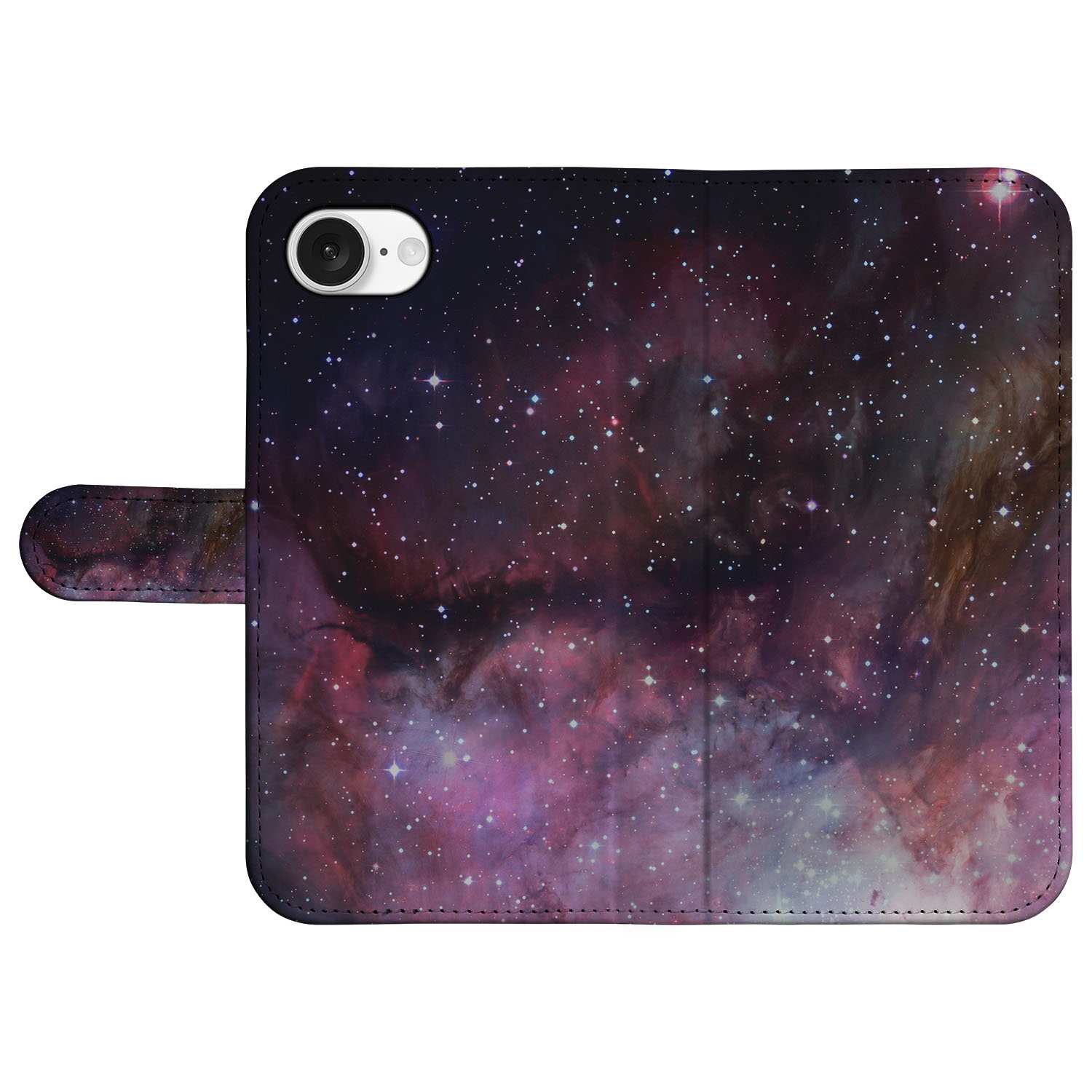 Book Case voor iPhone 16e Galaxy heelal design voorkant