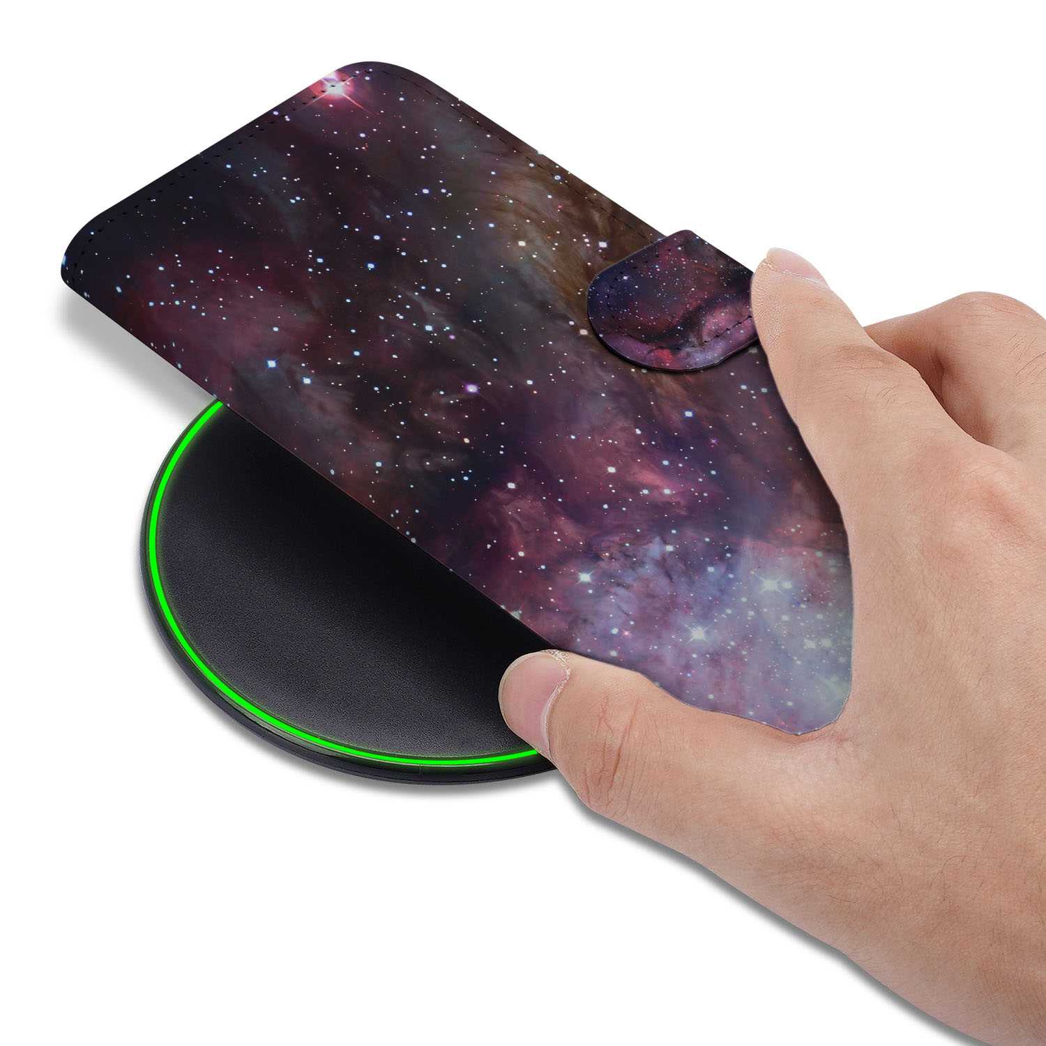 iPhone 16e Galaxy Book Case heelal design hand boven