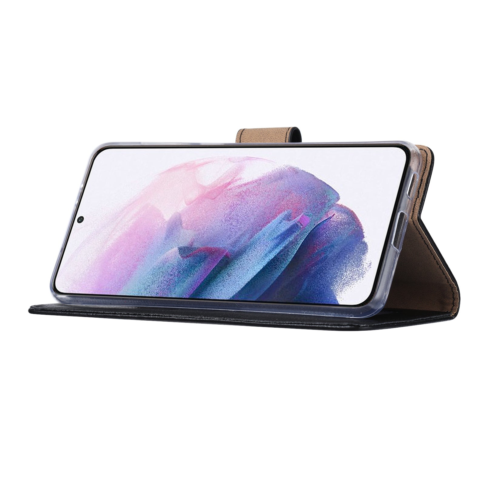 Book Cover Samsung Galaxy S21 Plus Zwart met Pasjeshouder