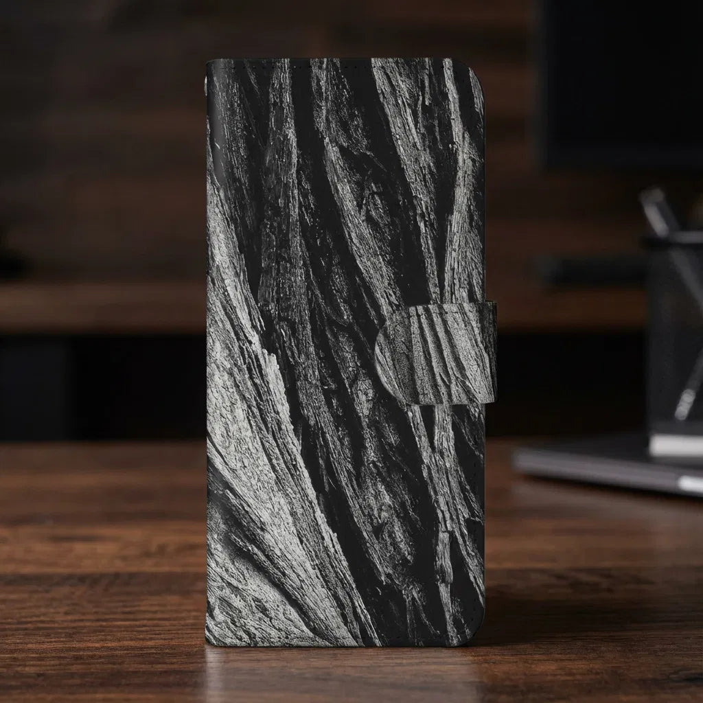 Samsung Galaxy A17 Book Style Case Boomschors Grijs voorkant
