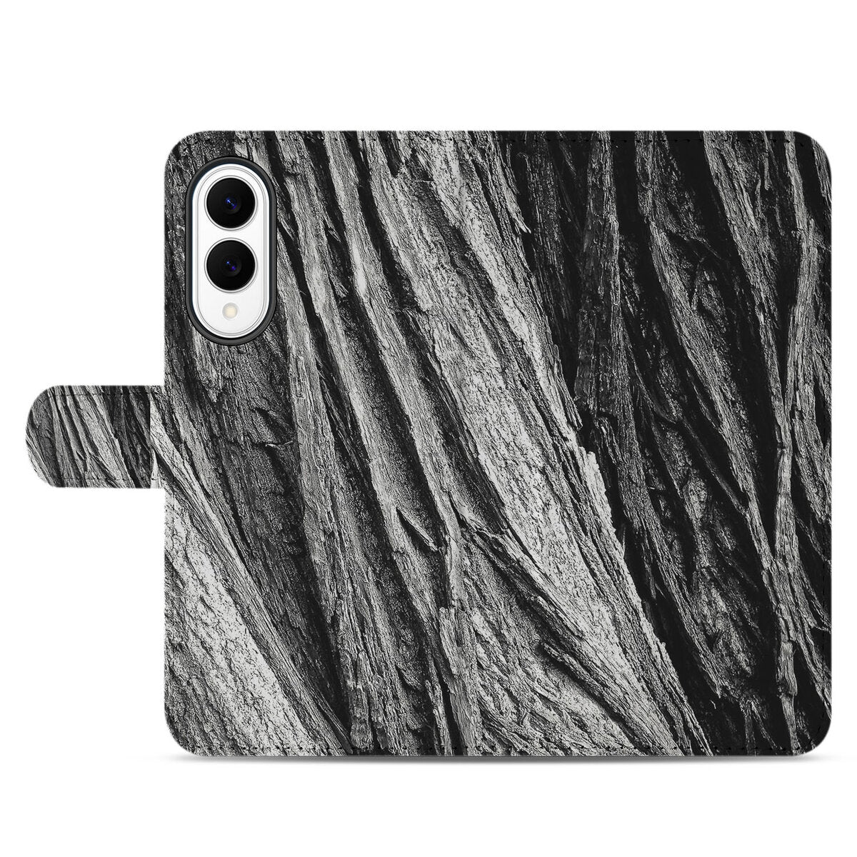 Samsung Galaxy S25 Edge Book Style Case Boomschors Grijs achterkant