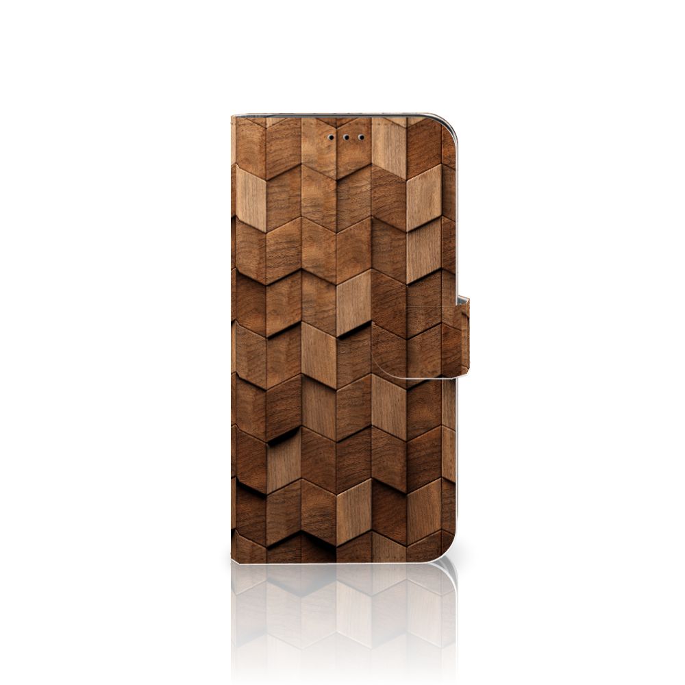 Book Style Case voor Apple iPhone 11 Pro Max Wooden Cubes met een uniek houten patroon 🪵.