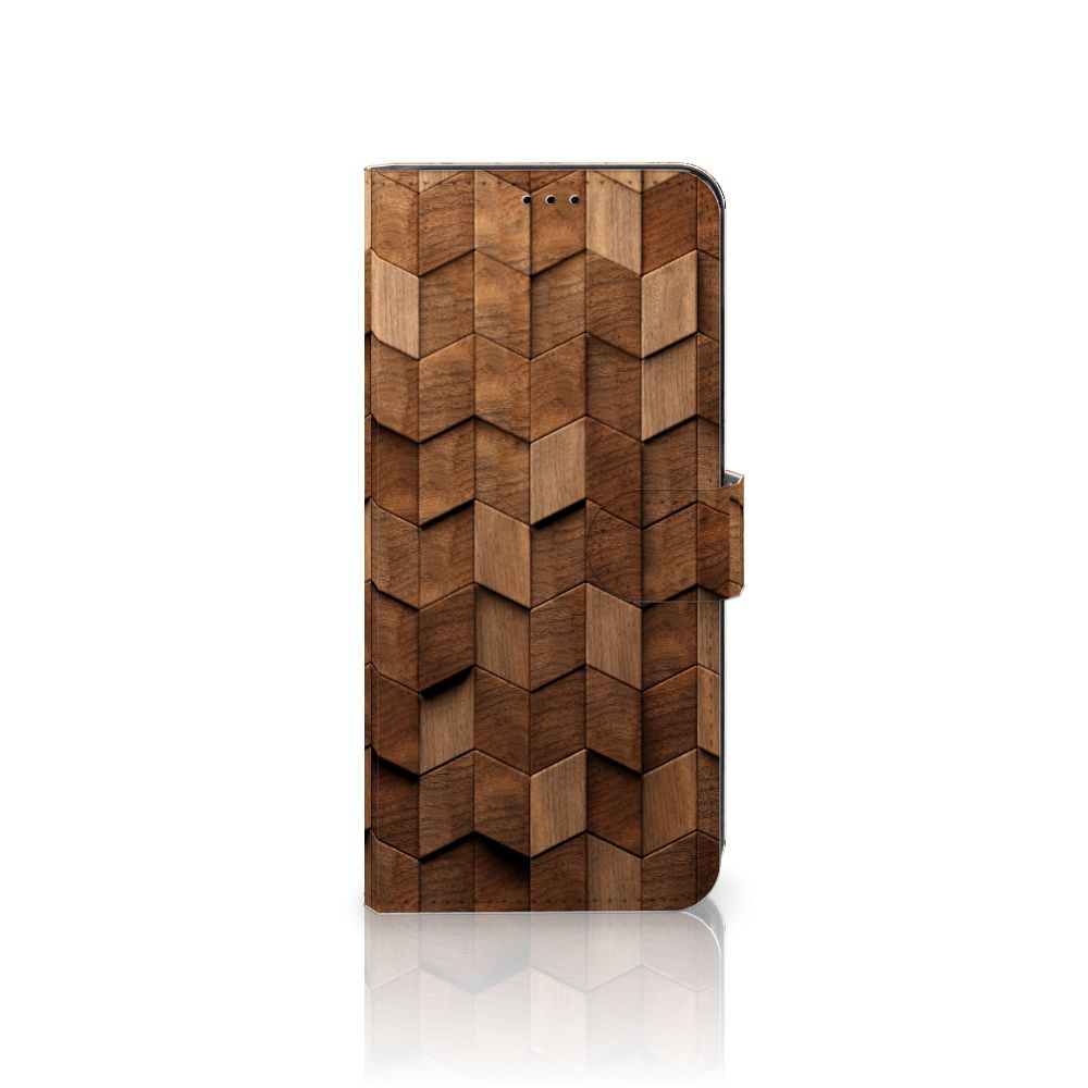 Google Pixel 7 Pro Book Style Case voor Google Pixel 7 Pro Wooden Cubes vooraanzicht