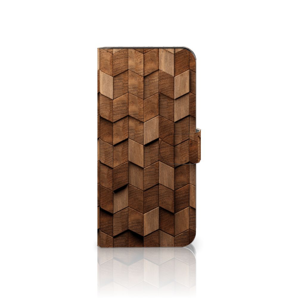 Google Pixel 8 Pro Book Style Case voor Google Pixel 8 Pro Wooden Cubes design voorkant