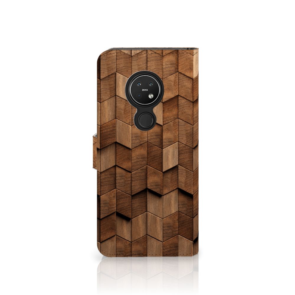 Nokia 7.2 Nokia 6.2 Book Style Case voor Nokia 7.2 | Nokia 6.2 Wooden Cubes design voorkant