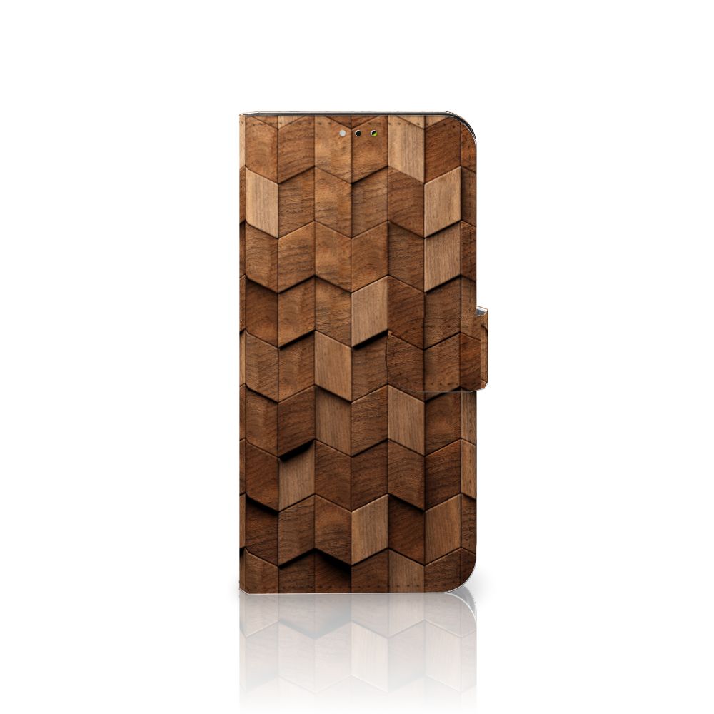 Book Style Case voor Samsung Galaxy A03 Wooden Cubes met unieke houten kubusdesign voor stijl en bescherming 🎁.
