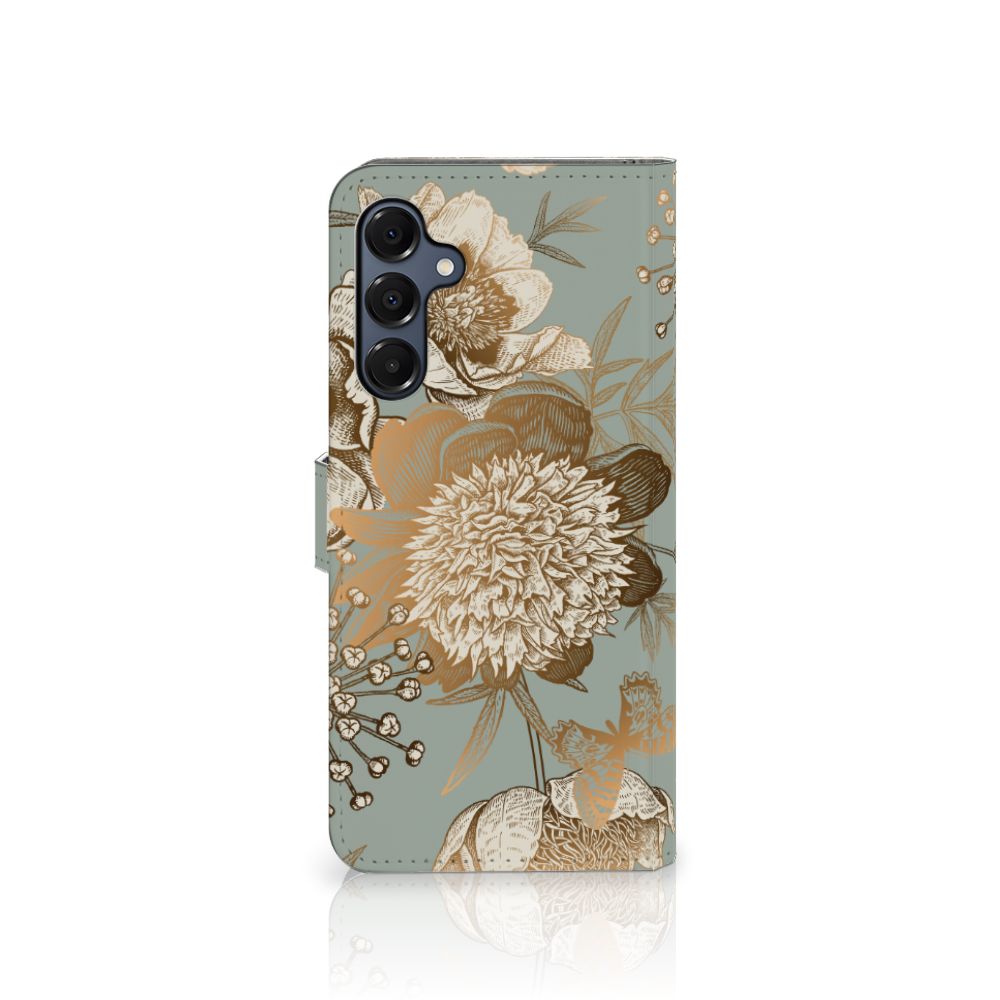 Samsung Galaxy A16 4G/5G Book Style Case voor Samsung Galaxy A16 4G/5G bloemenprint aanzicht