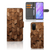 Samsung Galaxy S20 Book Style Case voor Samsung Galaxy S20 Wooden Cubes voorkant achterkant binnenzijde