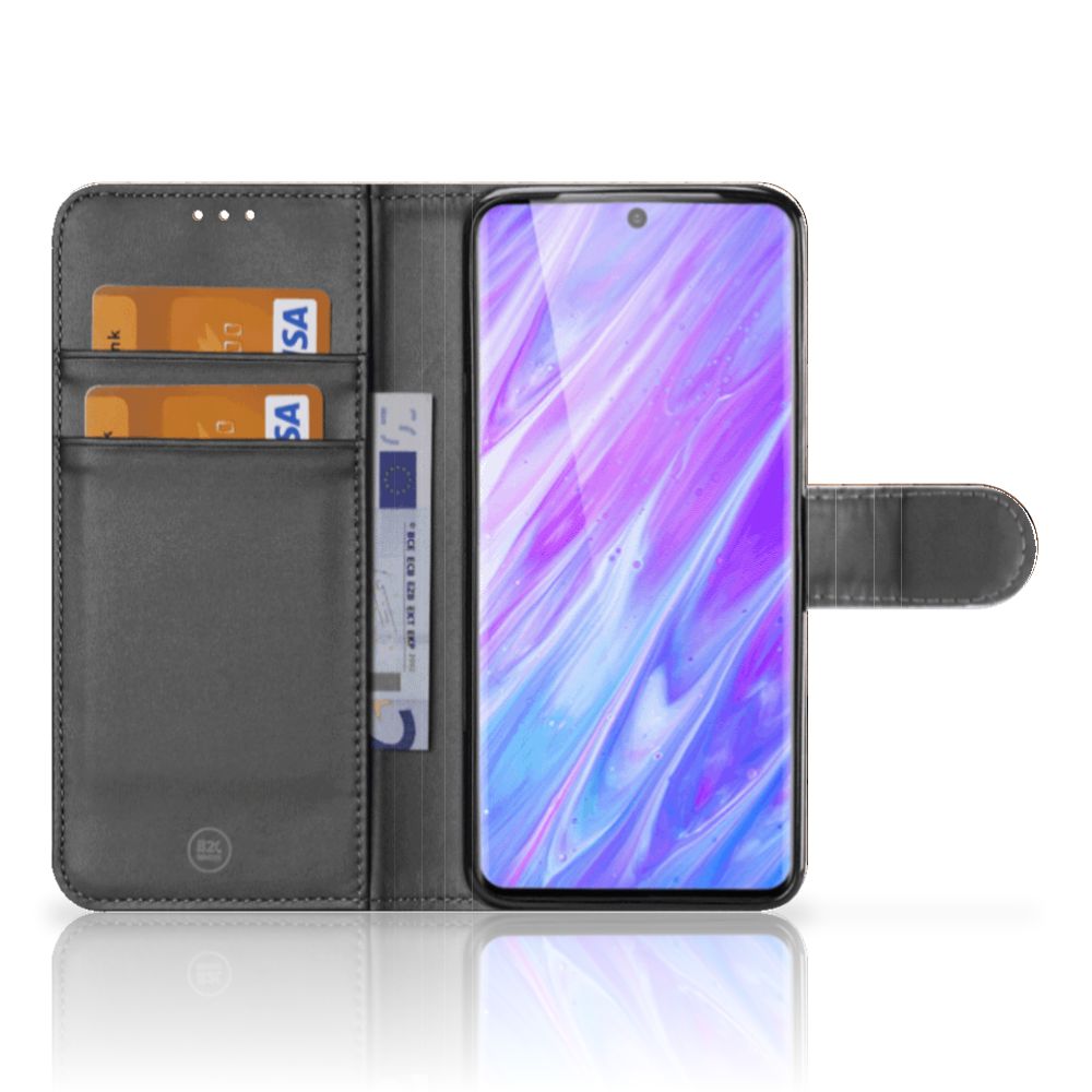 Samsung Galaxy S20 Book Style Case voor Samsung Galaxy S20 Wooden Cubes open binnenkant