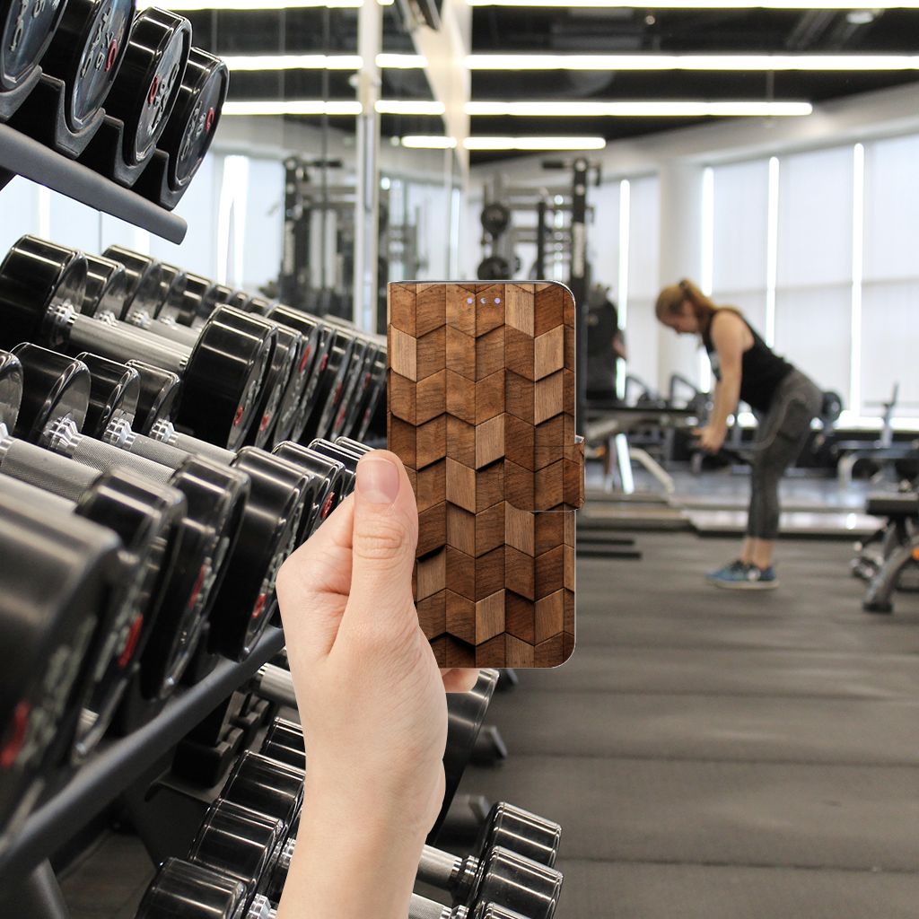 Samsung Galaxy S20 Book Style Case Wooden Cubes hand gym
