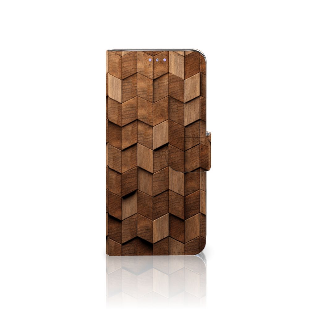 Samsung Galaxy S20 Book Style Case voor Samsung Galaxy S20 Wooden Cubes design aanzicht