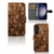 Samsung Galaxy S24 Book Style Case Wooden Cubes voorkant binnenkant zijaanzicht