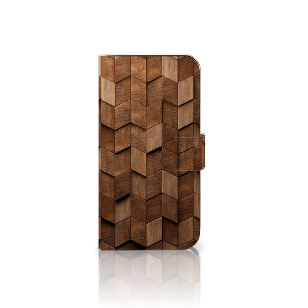 Samsung Galaxy S25 Book Style Case voor Samsung Galaxy S25 Wooden Cubes vooraanzicht