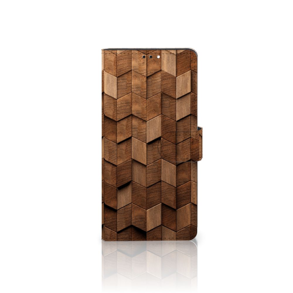 Xiaomi Redmi Note 10 Pro Book Style Case voor Xiaomi Redmi Note 10 Pro Wooden Cubes voorkant