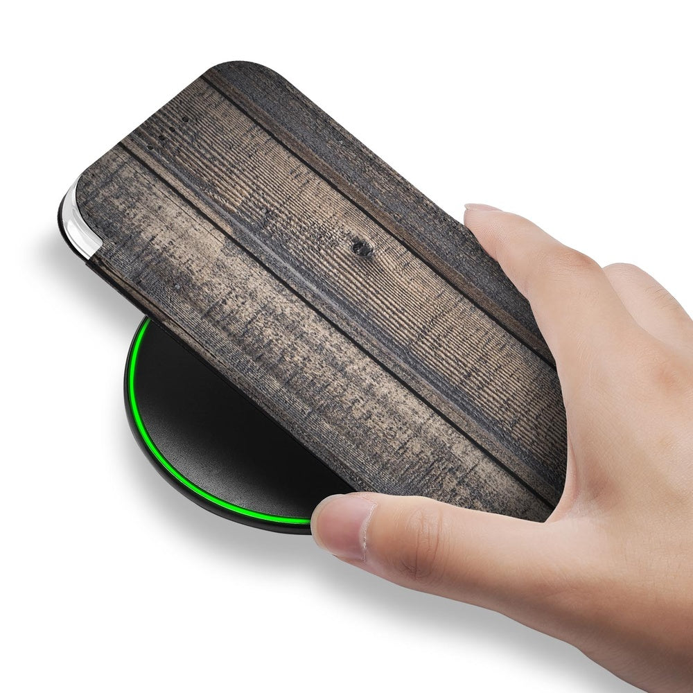 Apple iPhone 17 Pro Book Wallet Case Steigerhout bovenkant meerderheid hand