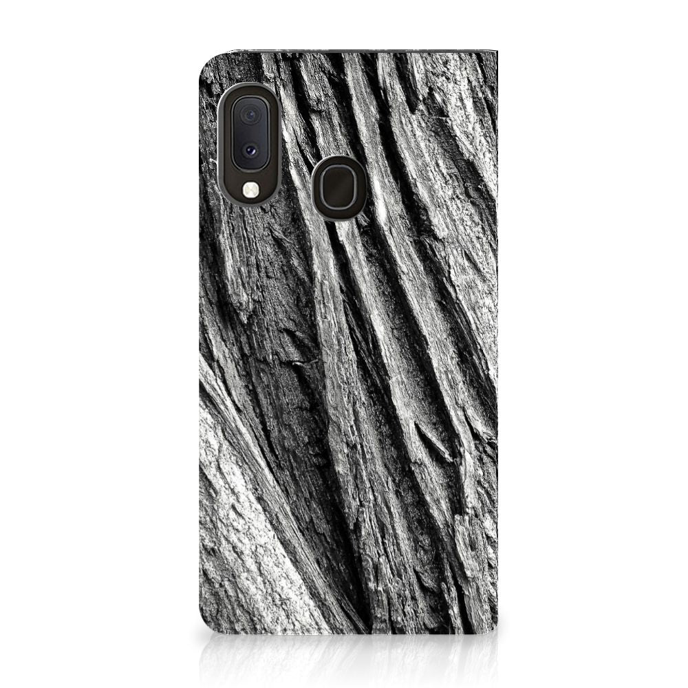 Samsung Galaxy A20e Book Wallet Case Boomschors Grijs achterkant