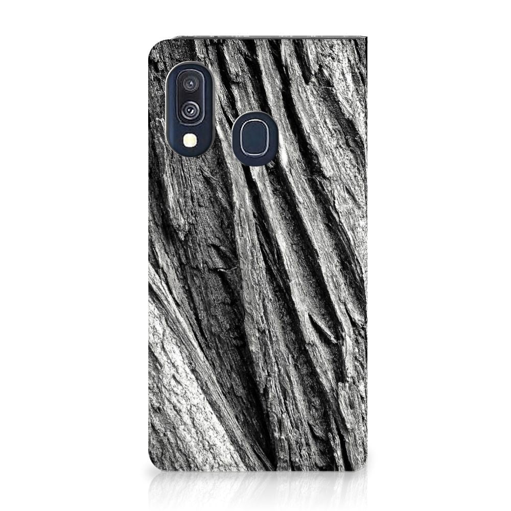 Book Wallet Case Samsung Galaxy A40 Boomschors Grijs