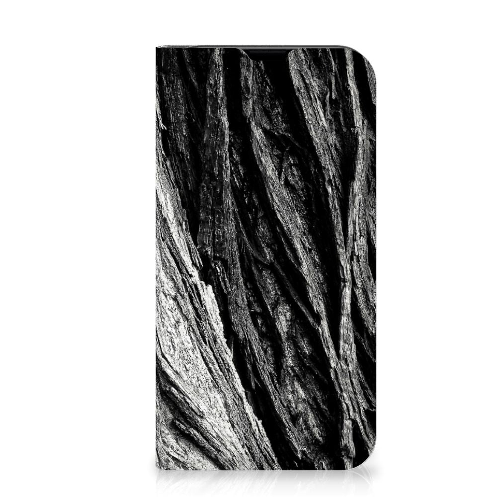 Book Wallet Case iPhone 13 Mini Boomschors Grijs design Boomschors aanzicht