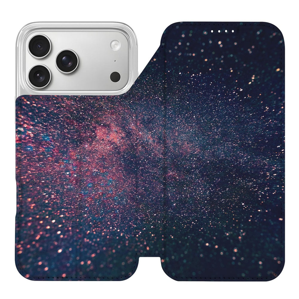 Book Wallet Case iPhone 17 Pro Stars sterrenhemel ontwerp achteraanzicht