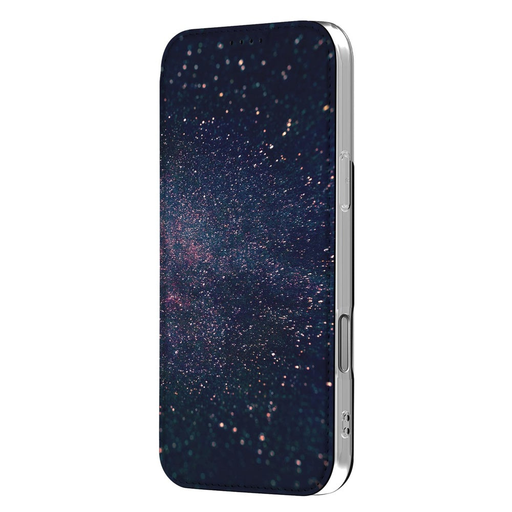 Book Wallet Case iPhone 17 Pro Stars design sterrenhemel zijkant