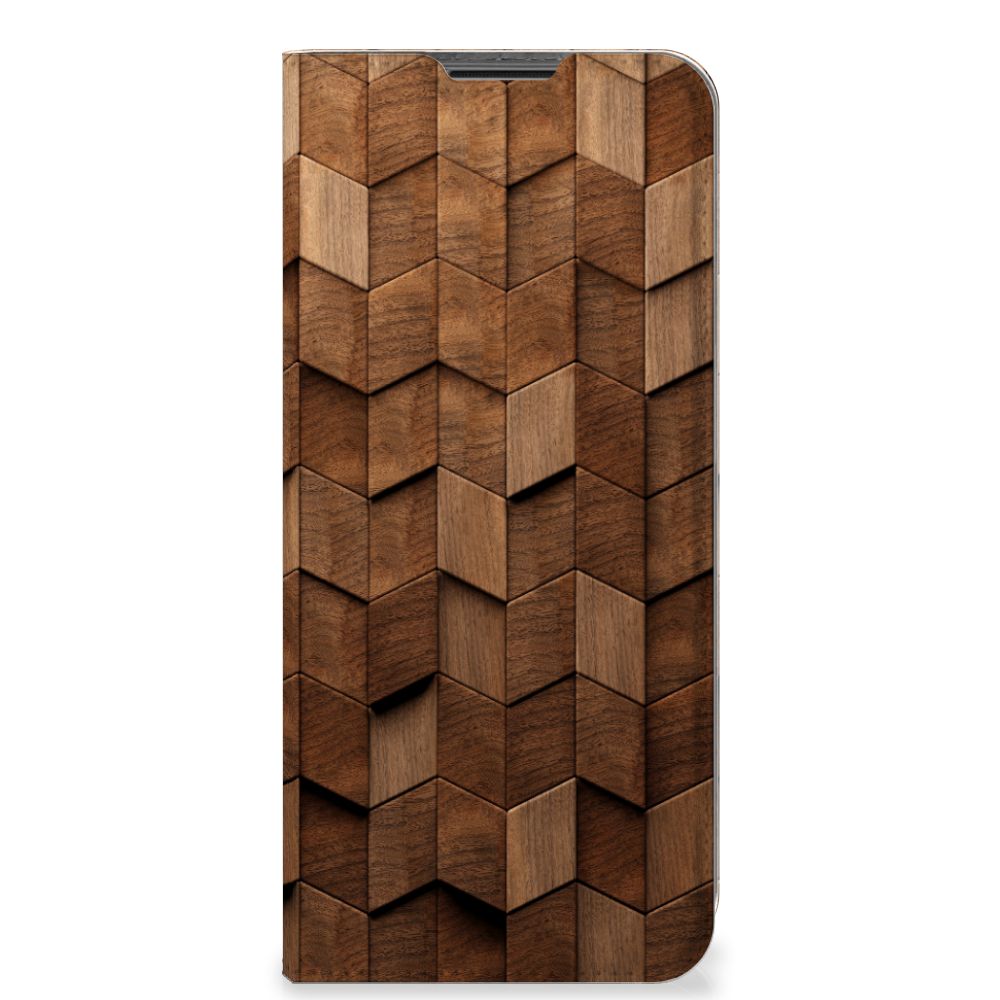 Nokia G50 Book Wallet Case Wooden Cubes voorkant