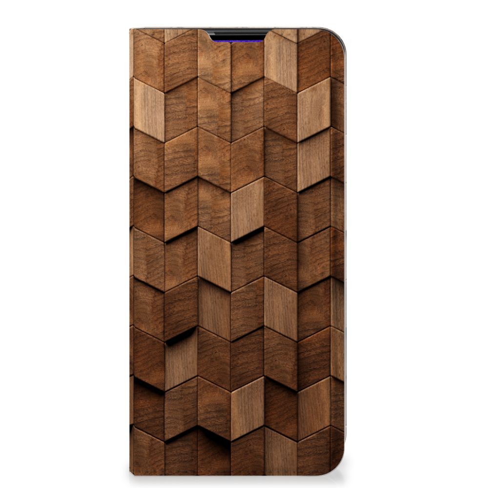 Samsung Galaxy A03s Book Wallet Case Wooden Cubes voorkant
