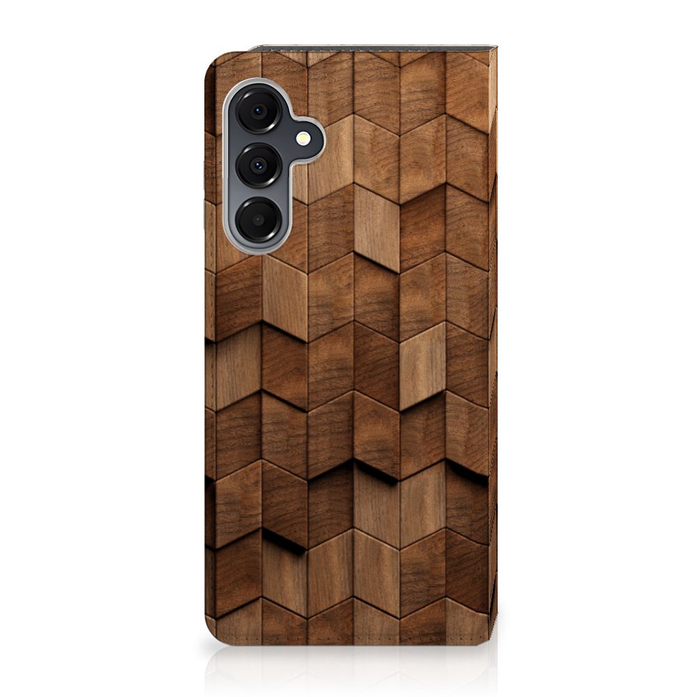Samsung Galaxy A16 5G/4G Book Wallet Case Wooden Cubes achteraanzicht