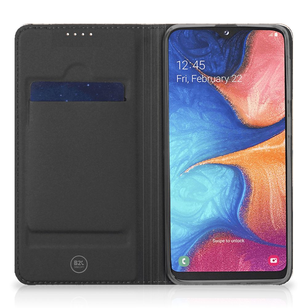 Samsung Galaxy A20e Book Wallet Case Wooden Cubes binnenkant aanzicht