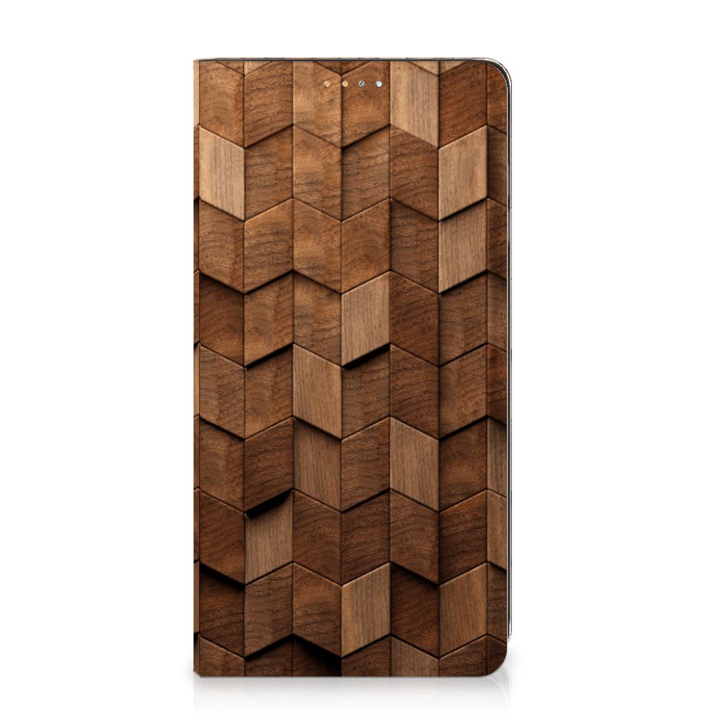 Samsung Galaxy A32 4G A32 5G Book Wallet Case Wooden Cubes voorzijde