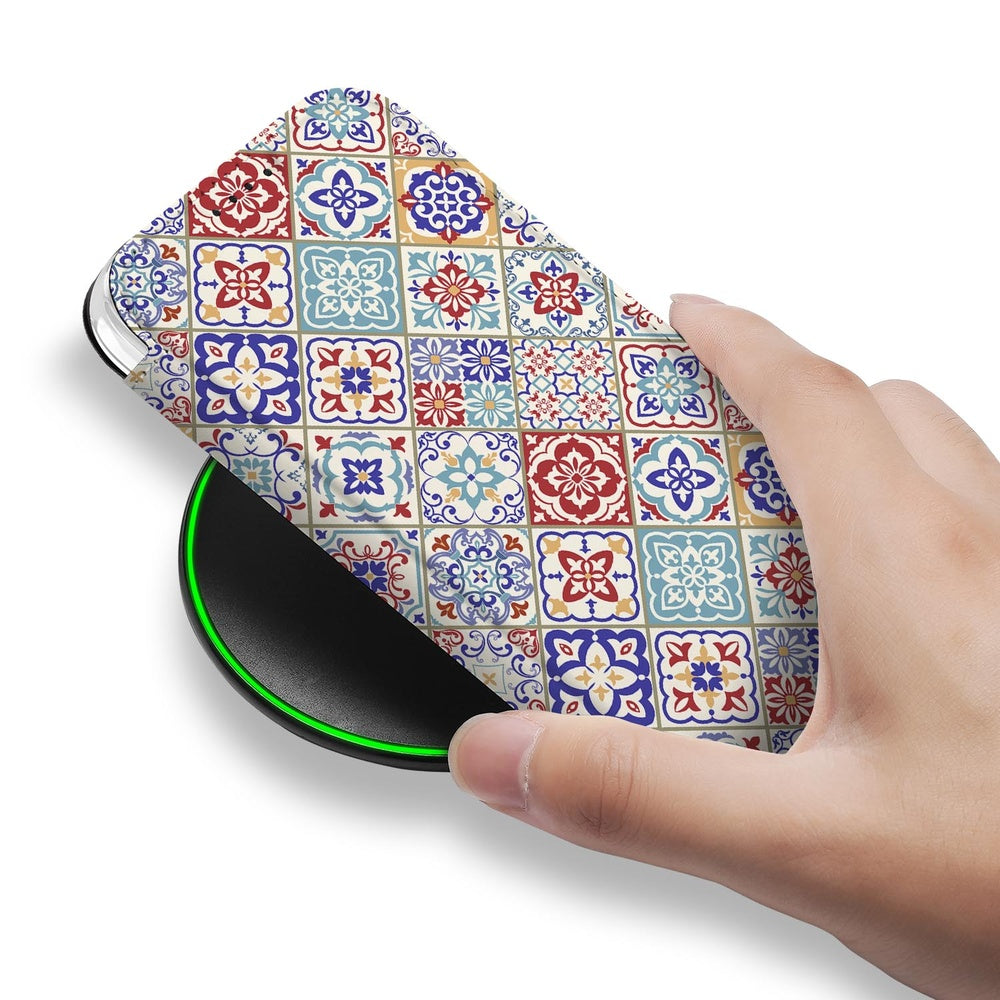 Bookcase Apple iPhone 17 Pro Tiles Color bookcase design kleurrijke tegels aanzicht