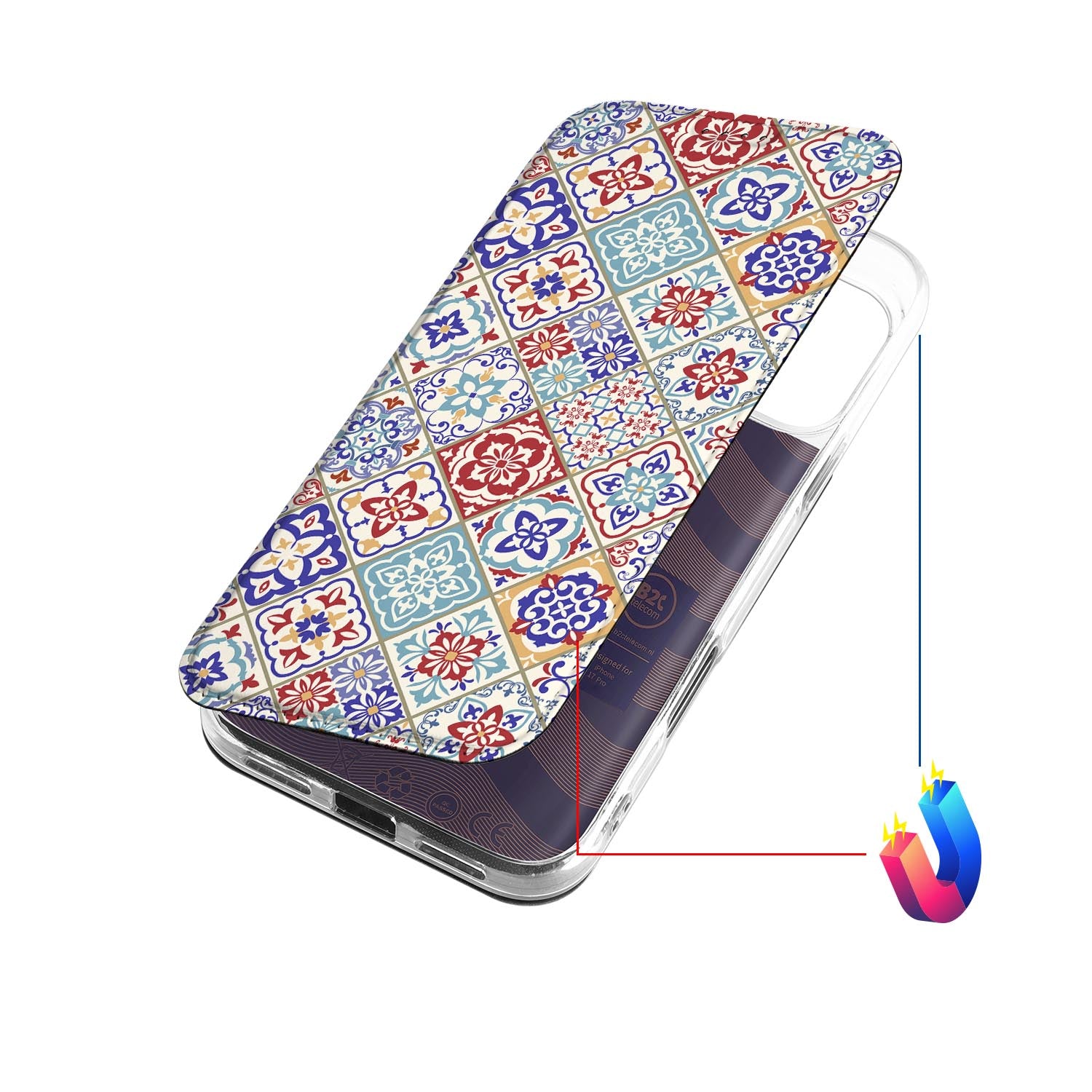 Bookcase Apple iPhone 17 Pro Tiles Color smartphone hoes design tegelpatronen aanzicht