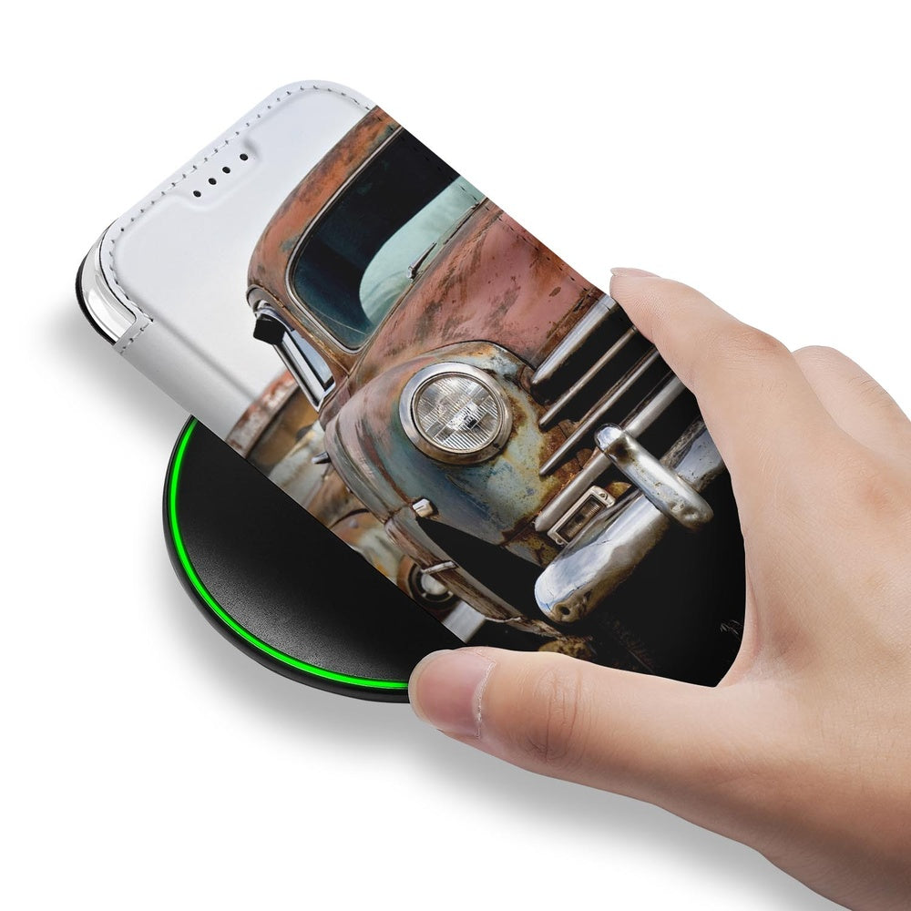 Bookcase Apple iPhone 17 Pro Vintage Auto retro design hand telefoon oplaadstation