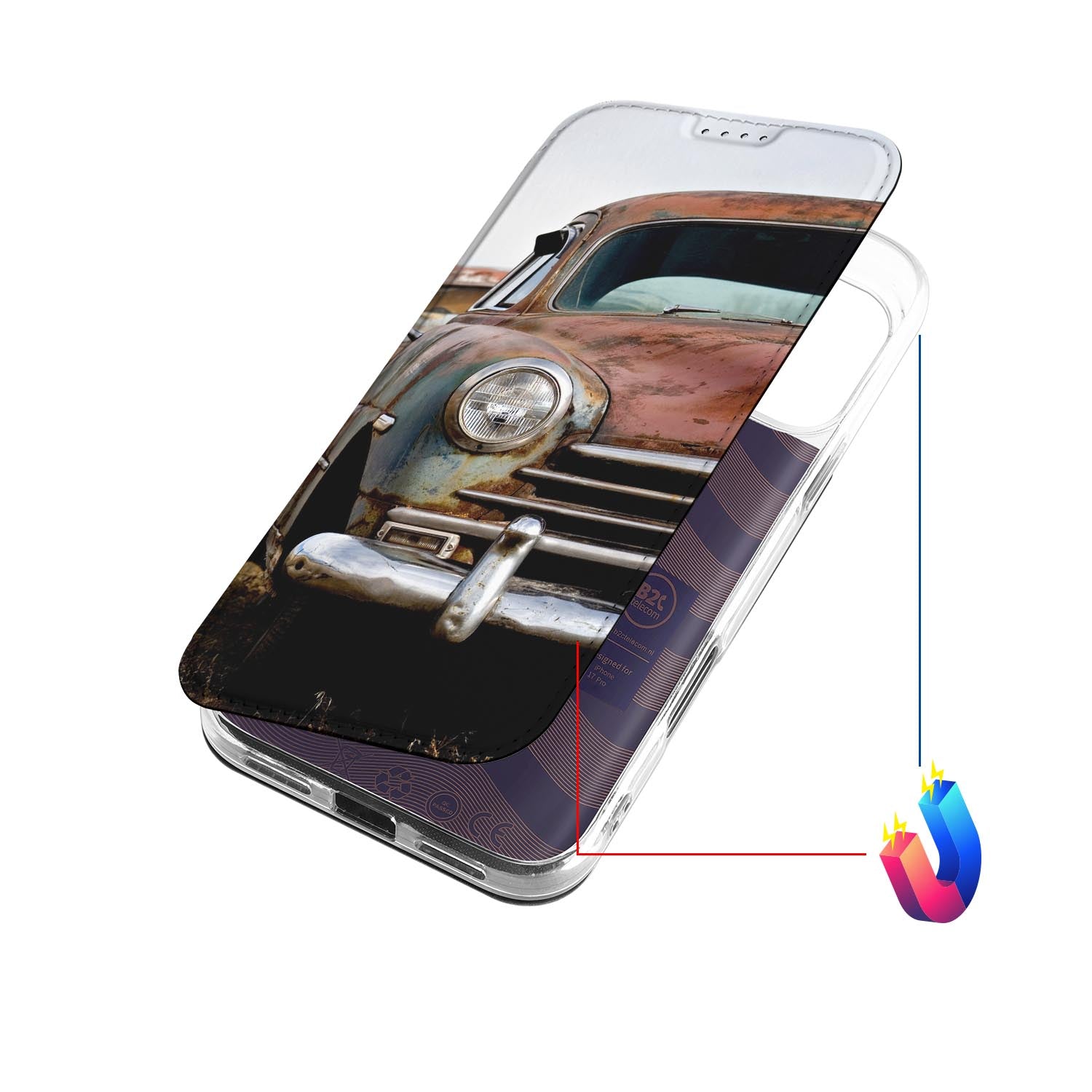 Bookcase Apple iPhone 17 Pro Vintage Auto retro klassieke auto aanzicht