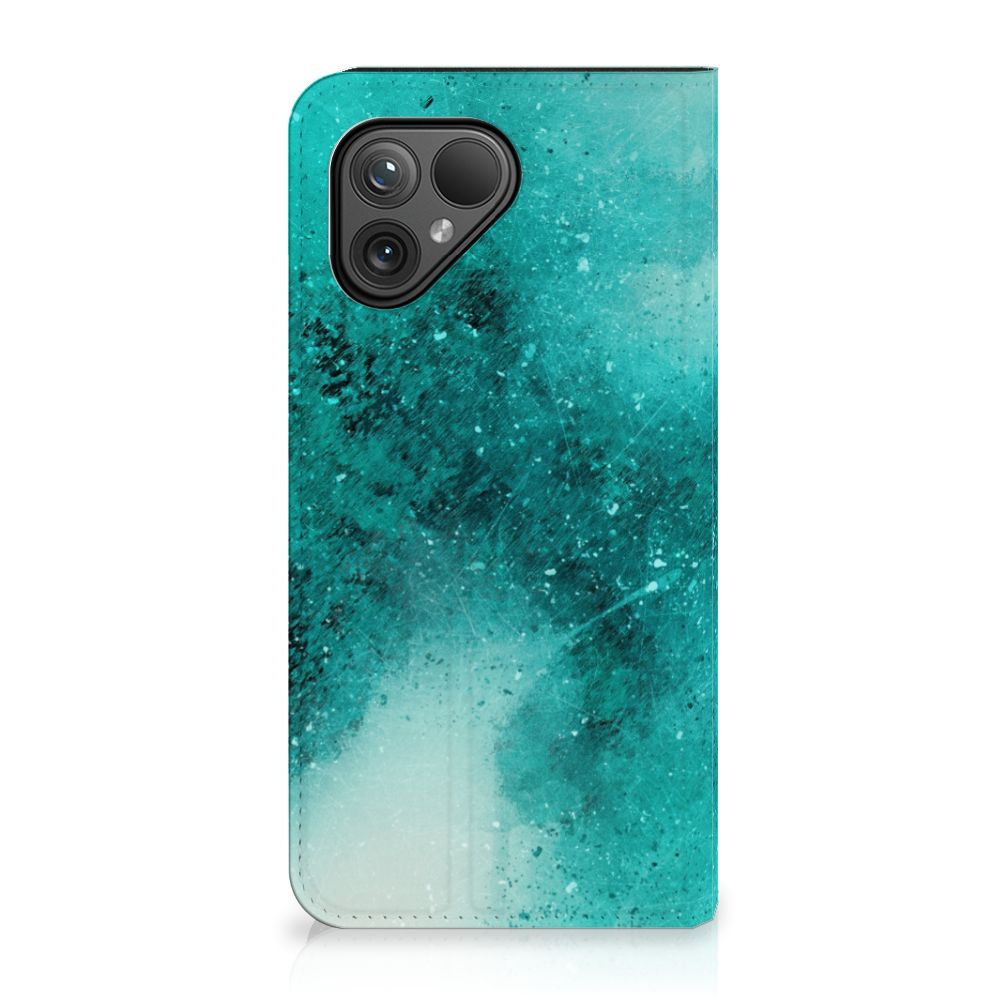 Fairphone 5 Bookcase Painting Blue voorkant
