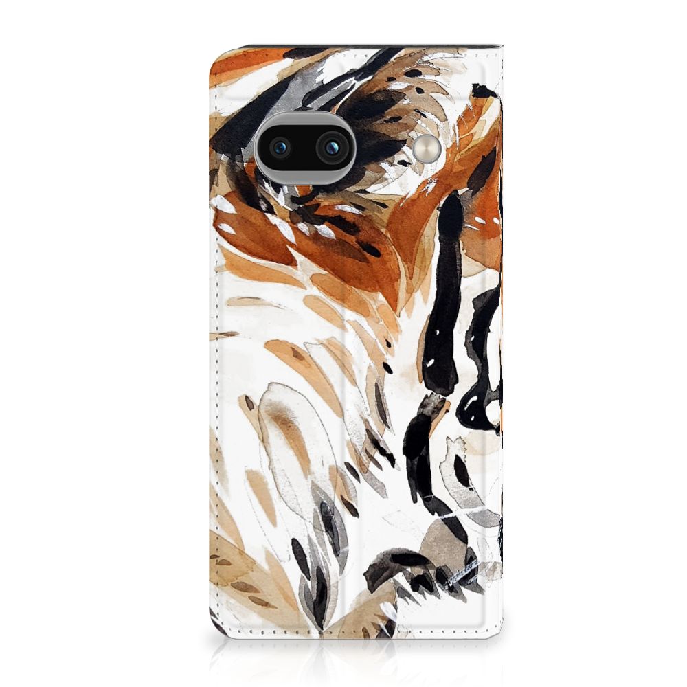 Google Pixel 7A Bookcase Watercolor Tiger voorkant