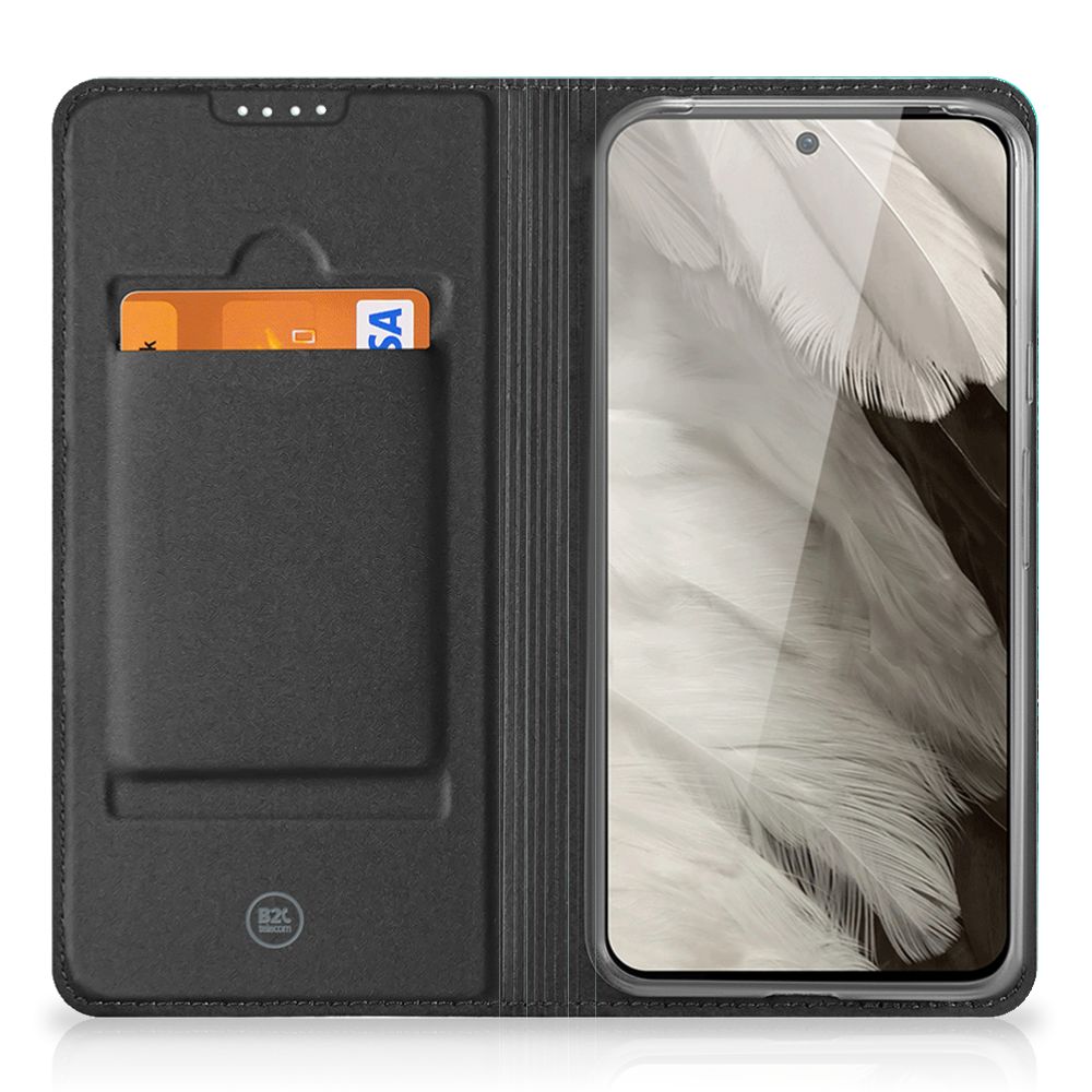 Bookcase Google Pixel 8 Painting Blue binnenkant pasje standaard