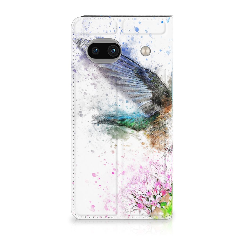 Bookcase Google Pixel 8A Vogel design vogel bloemen aanzicht