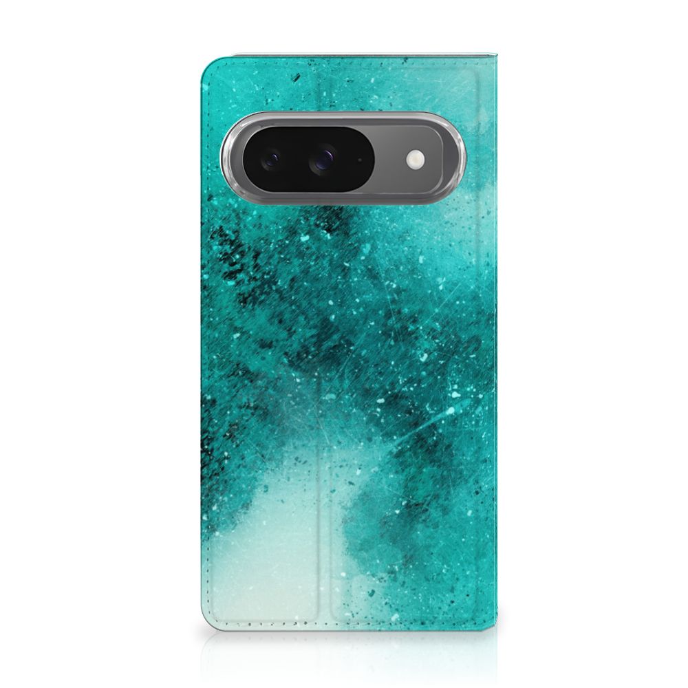 Bookcase Google Pixel 9 | 9 Pro Painting Blue voorkant blauw design