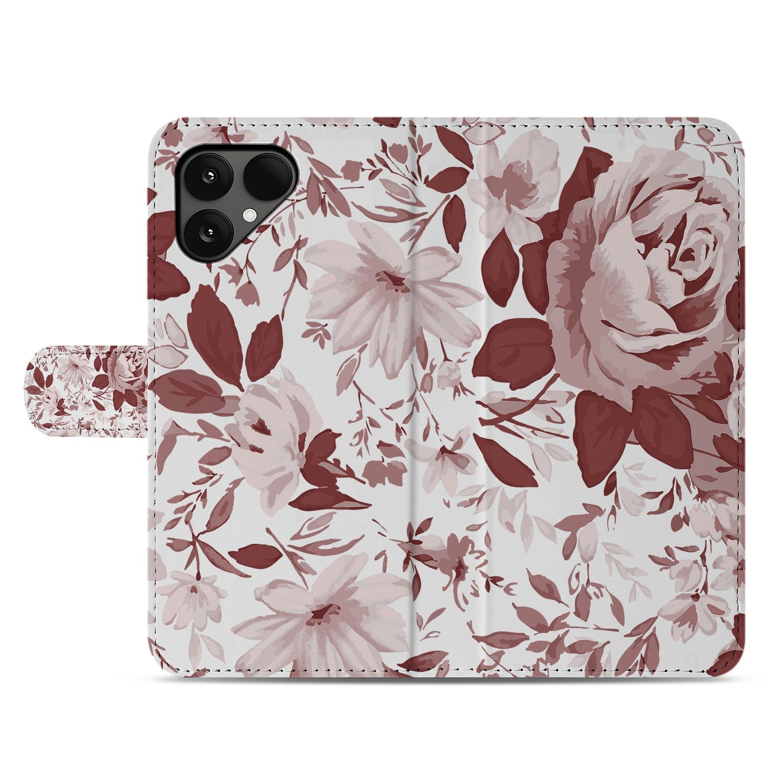 Fairphone 6 Bookcase Hoesje Watercolor Flowers achterkant bloemen