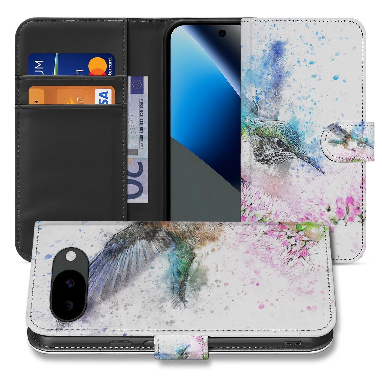 Vogelprint bookcase hoesje voor de Google Pixel 10a