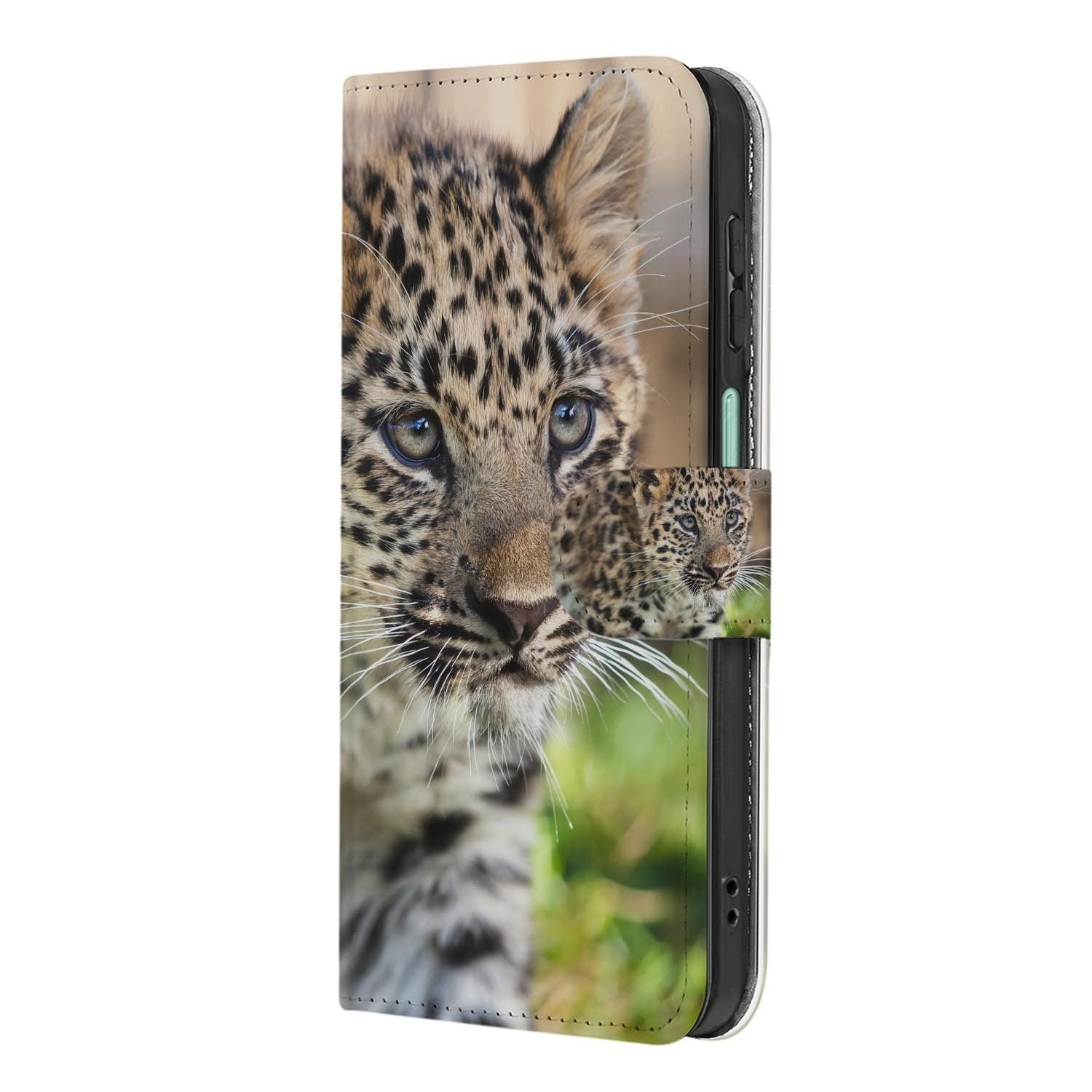 Samsung Galaxy A27 bookcase Baby Luipaard, achterkant met camera-uitsparing